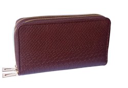 Handmade Genuine Leather Snack Printed Dual Zip Clutch