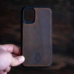 Apple Minimal IPhone Leather Case(Vintage Brown)