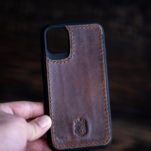 Apple Minimal iPhone Leather Case(Bourbon Brown)