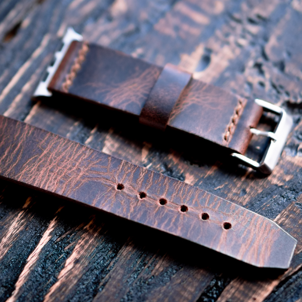 Minimal Apple Watch Leather Strap(Bourbon Brown) - Image 2
