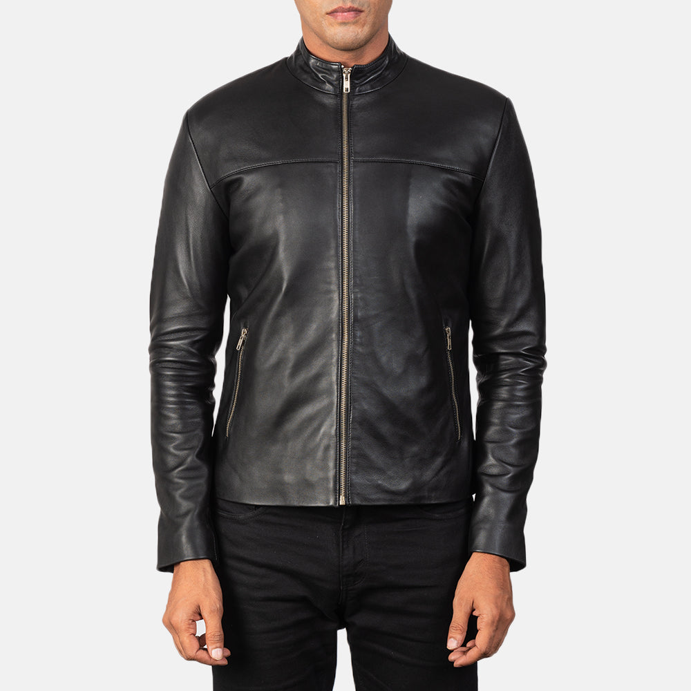 Adornica Black Leather Biker Jackets - Image 3