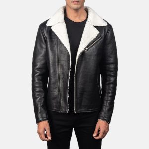 Alberto White Shearling Leather Jackets
