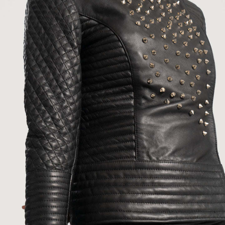 Celeste Studded Black Leather Jackets - Image 6