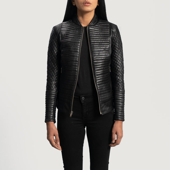 Cityscape Black Leather Biker Jackets - Image 5