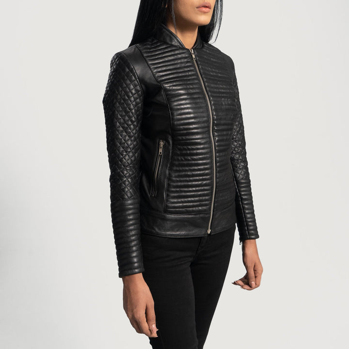 Cityscape Black Leather Biker Jackets - Image 3