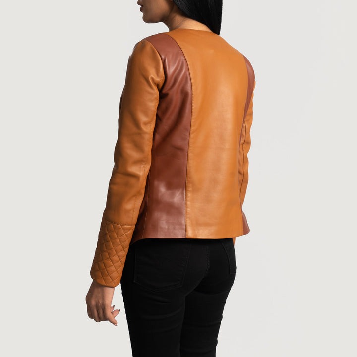 County Tan Overlap Leather Jackets - Image 3