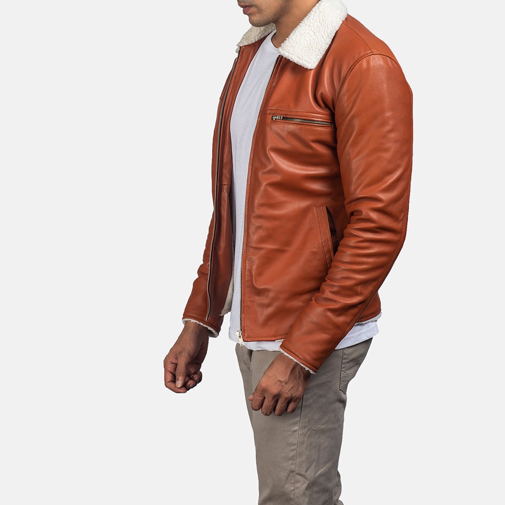 Dan Frost Tan Shearling Jackets - Image 5