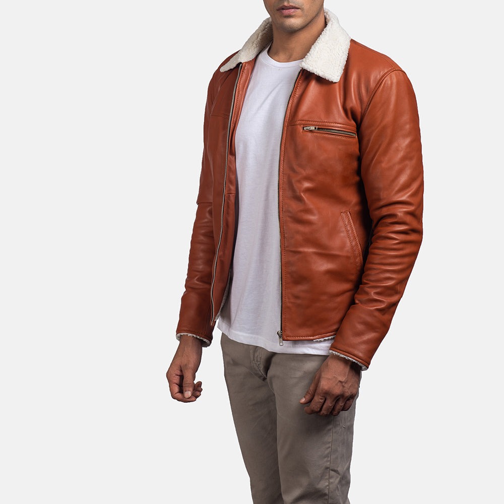 Dan Frost Tan Shearling Jackets - Image 4