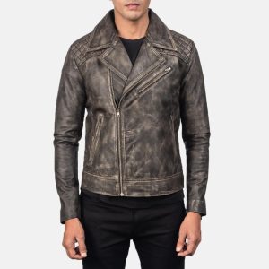 Danny Quilted Brown Leather Biker Jackets