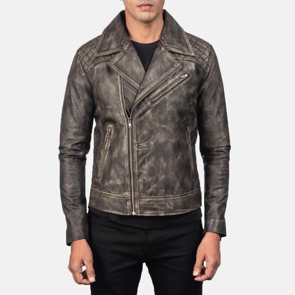 Danny Quilted Brown Leather Biker Jackets