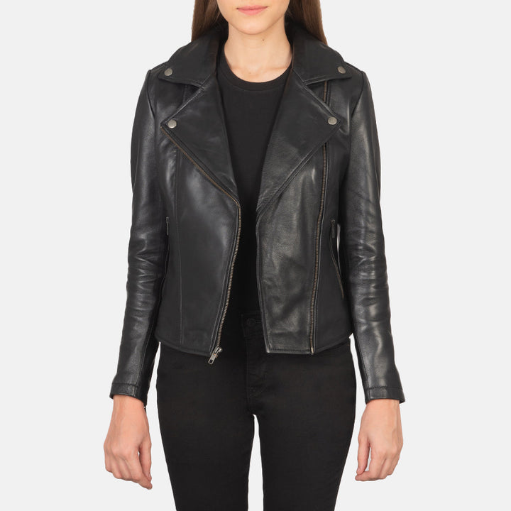 Flashback Black Leather Biker Jackets - Image 6