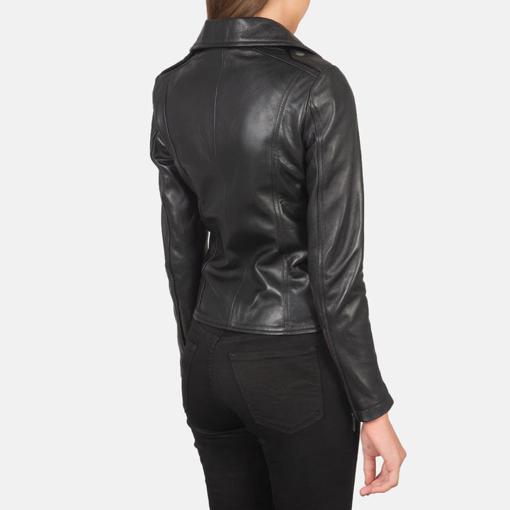 Flashback Black Leather Biker Jackets - Image 3