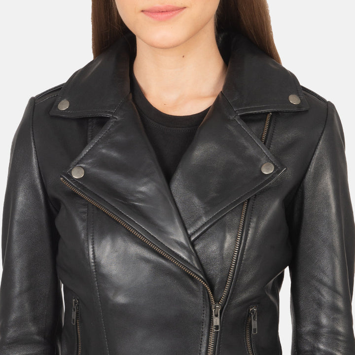 Flashback Black Leather Biker Jackets - Image 5