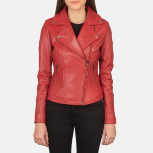 Flashback Red Leather Biker Jackets