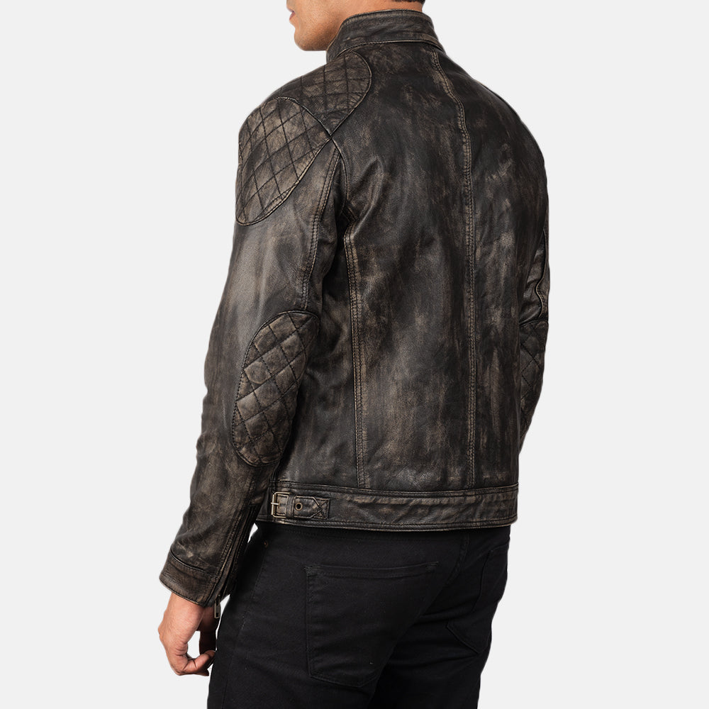 Gatsby Distressed Brown Leather Biker Jackets - Image 3