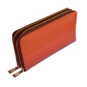 Genuine Crocodile Printed Leather Dual Zip Clutch - Image 2