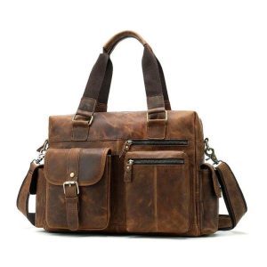 GENUINE LEATHER TRAVEL HANDBAG