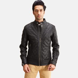 Henry Quilted Black Leather Jackets