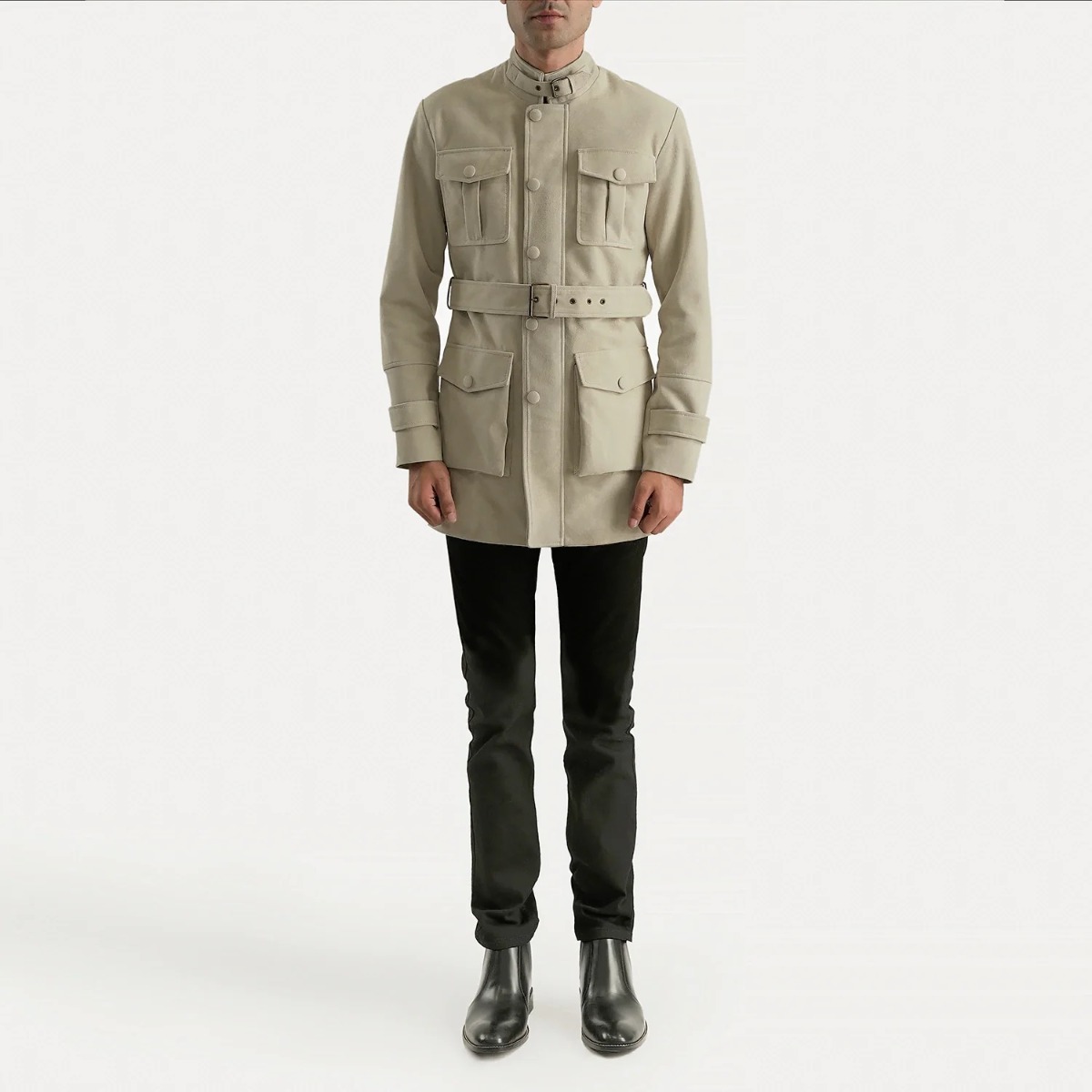 Dolf Off-White Suede Jacket - Image 4