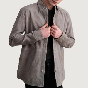 Haven Grey Suede Leather Shirt