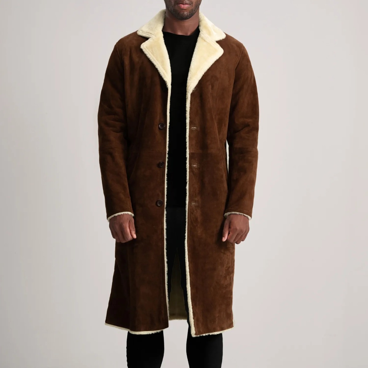 Kolby Brown Suede Shearling Coat - Image 5