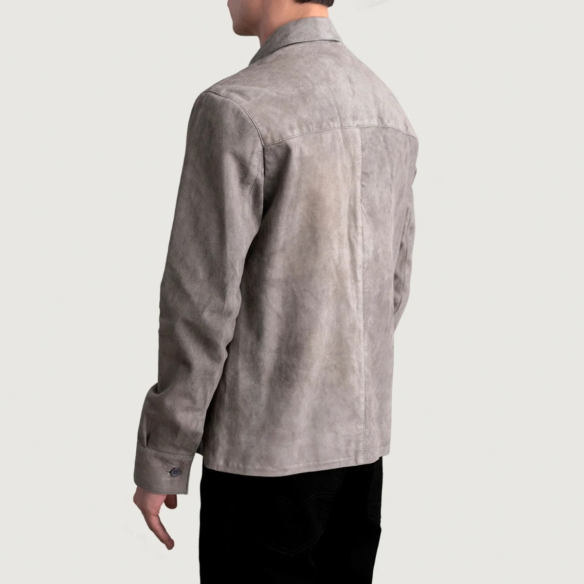 Scout Grey Suede Leather Shirt - Image 7