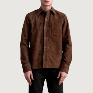 Scout Mocha Suede Leather Shirt
