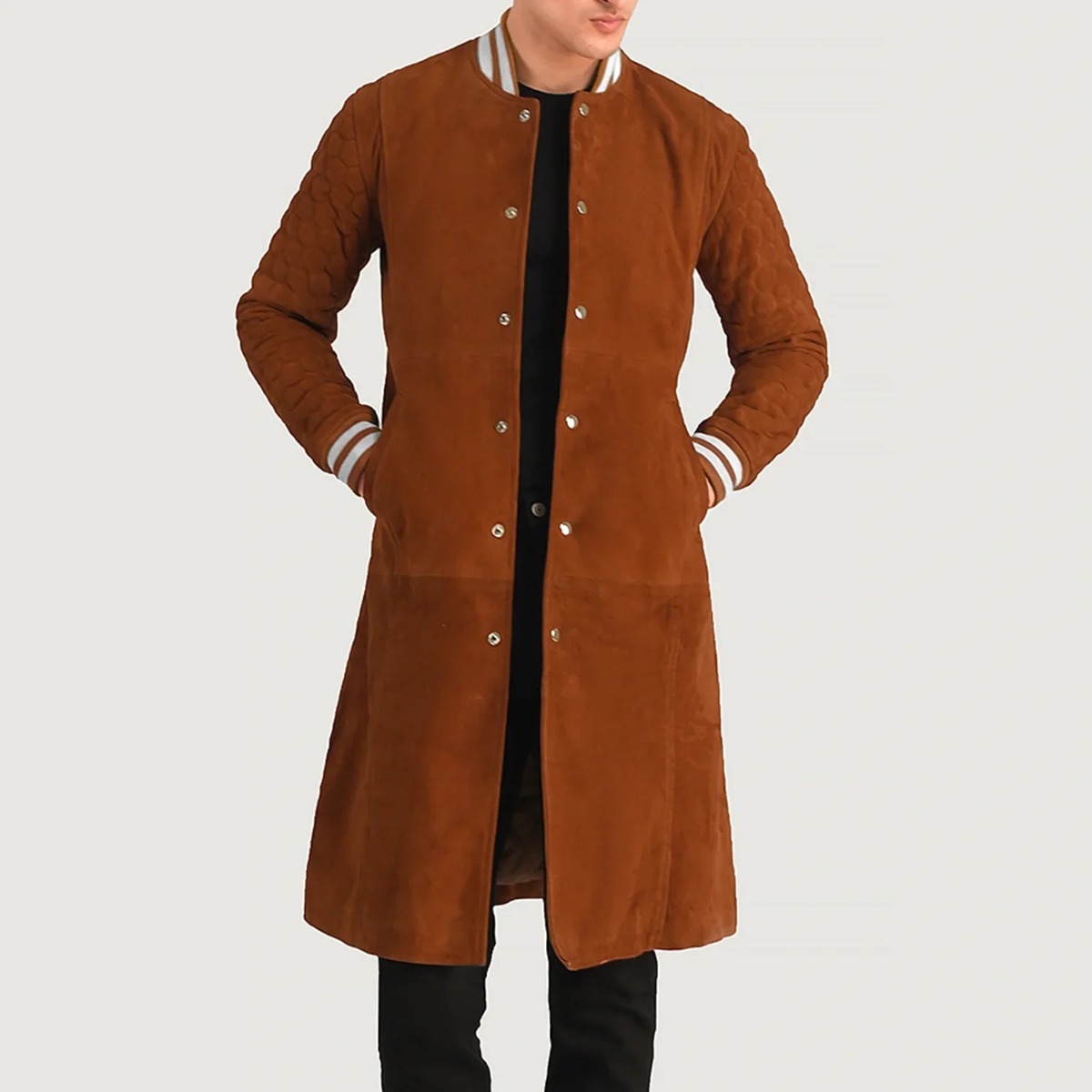 Wilde Brown Suede Varsity Coats