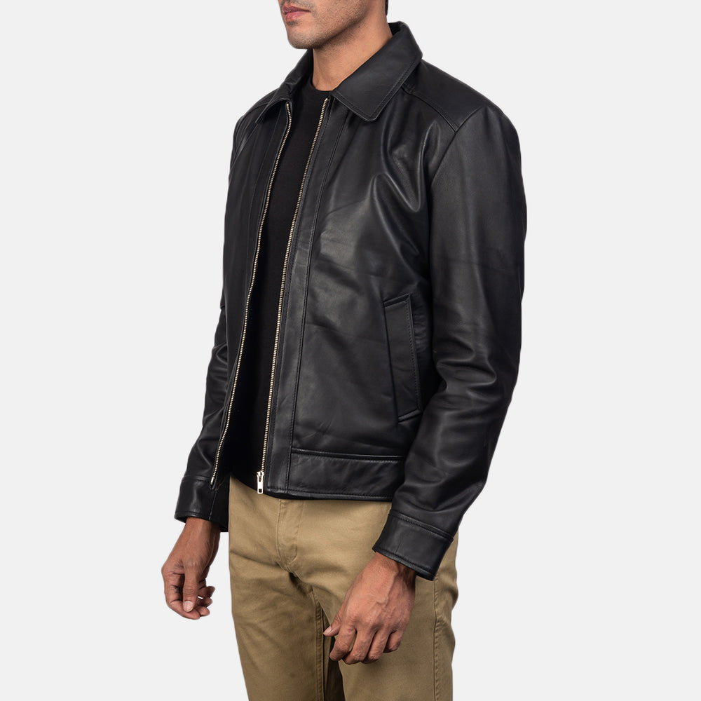 Inferno Black Leather Jacket - Image 2