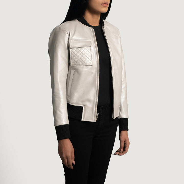 Lana Leather Bomber Jacket - Image 2