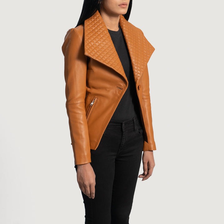 Lee Tan Brown Leather Blazers - Image 7