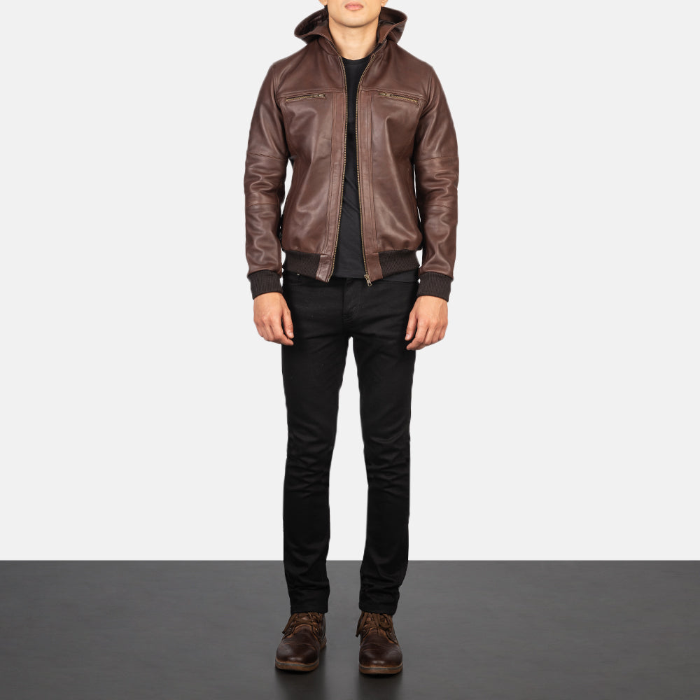 BouncerBiz Leather Bomber Jacket - Image 2