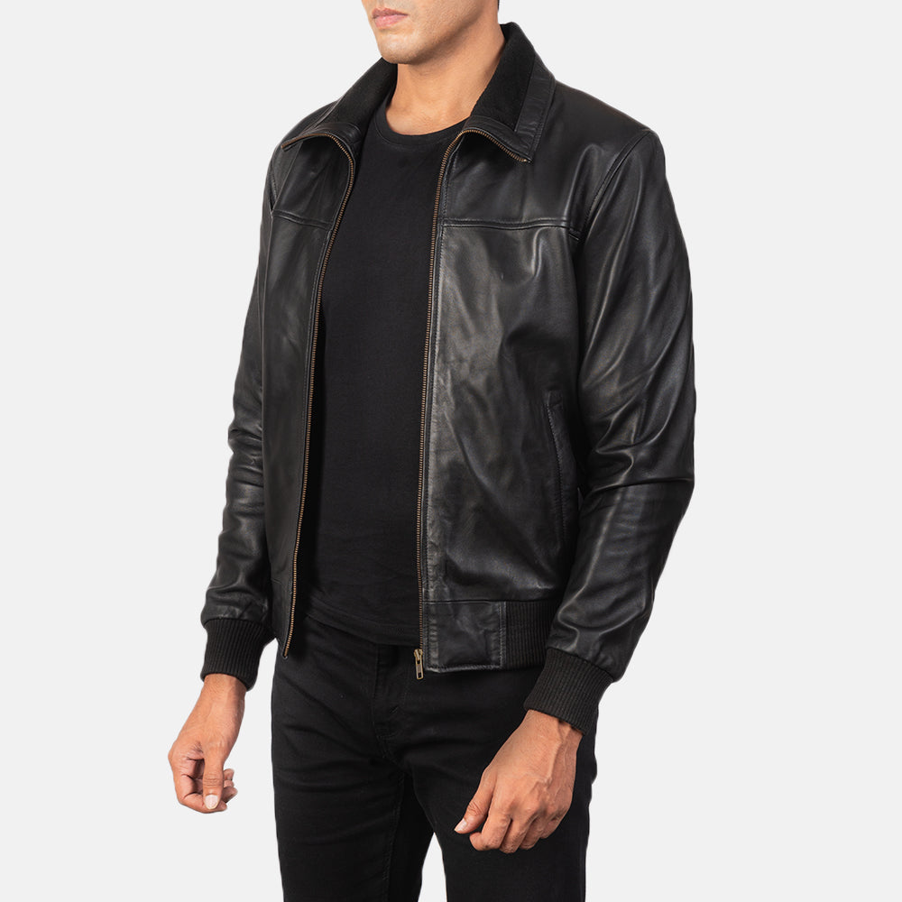 Air Rolf Leather Bomber Jacket - Image 4