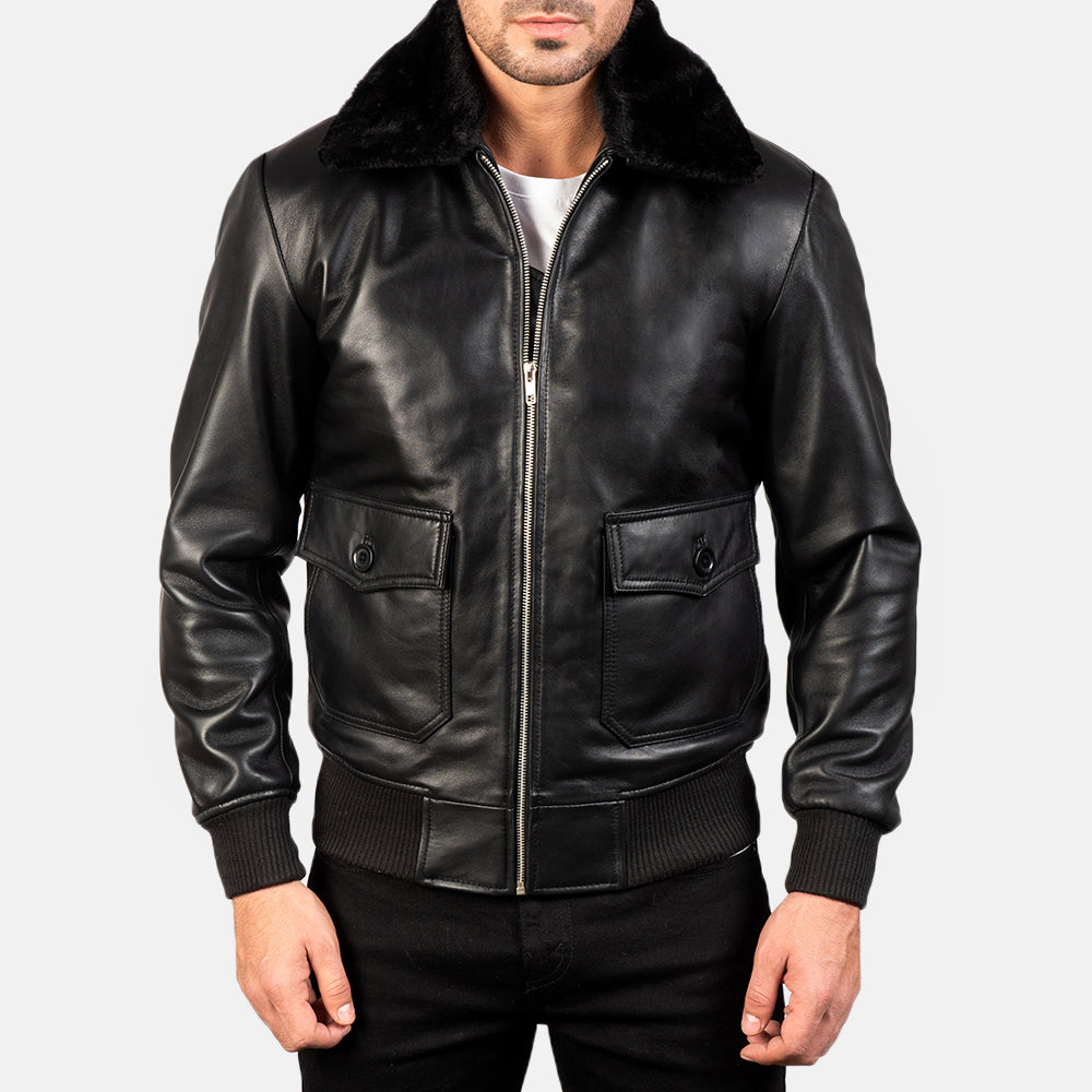 Airin G-1 Leather Bomber Jacket - Image 5