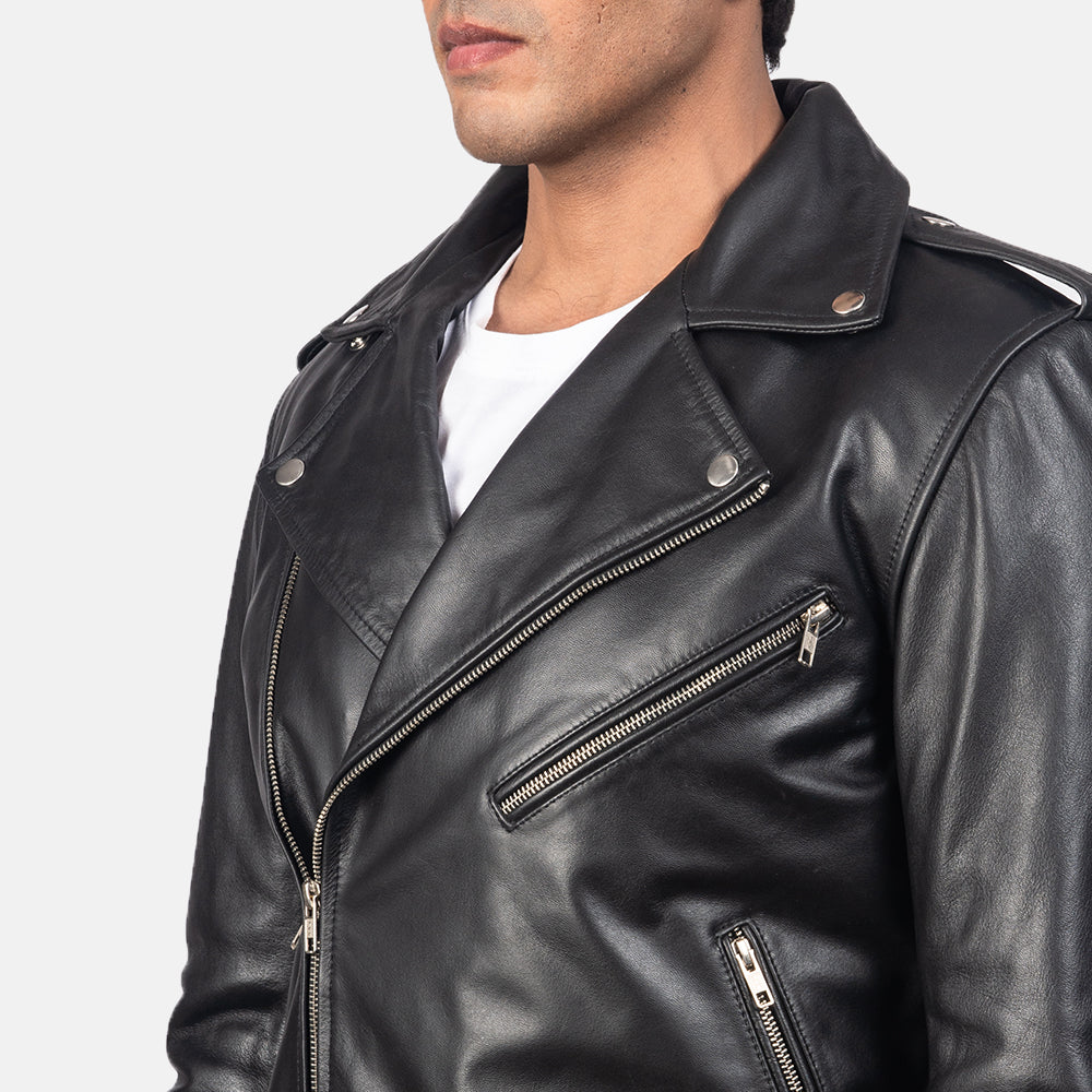 Allaric Alley Leather Biker Jacket - Image 7