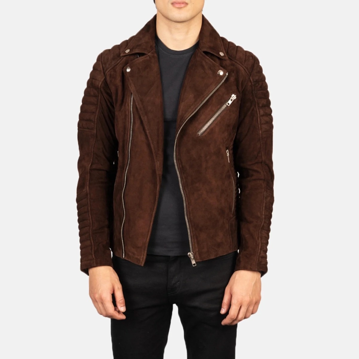 Armand Mocha Suede Biker Jackets