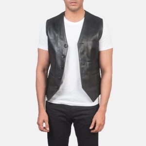 Auden Black Leather Vests