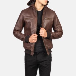 BouncerBiz Leather Bomber Jacket