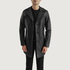 Brawnton Black Leather Coats