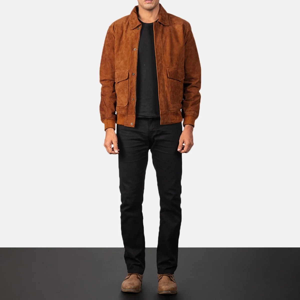 Coffmen Brown Suede A2 Bomber Jacket - Image 2