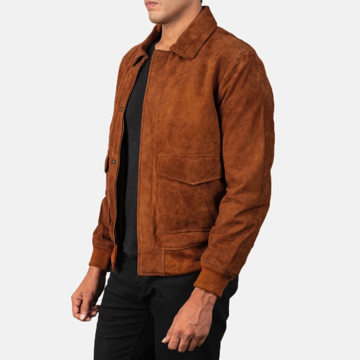 Coffmen Brown Suede A2 Bomber Jacket - Image 4