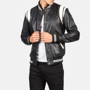Dantee Black Leather Varsity Jackets