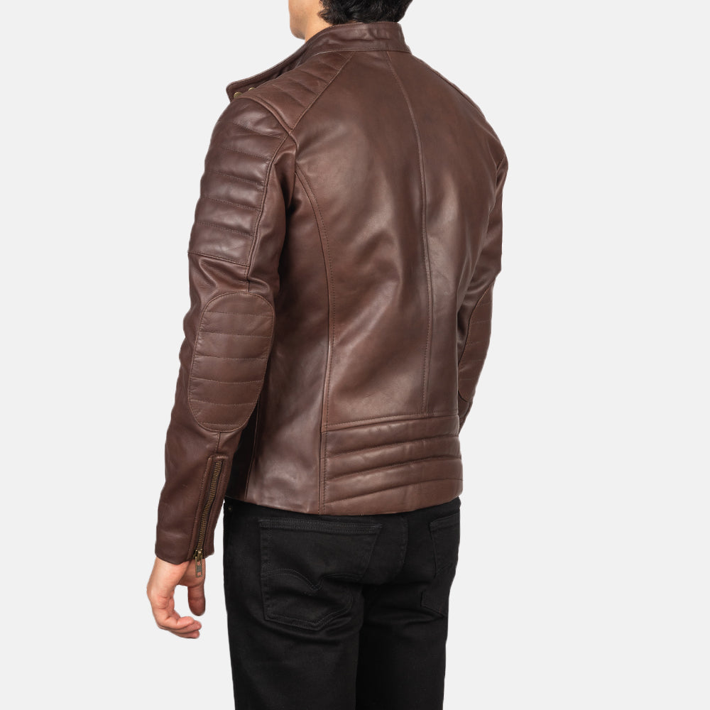 Faisor Brown Leather Biker Jackets - Image 3