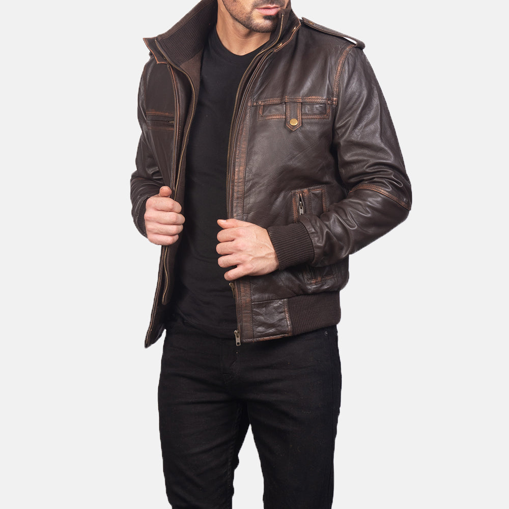 Glen Street Leather Bomber Jackets - Image 5