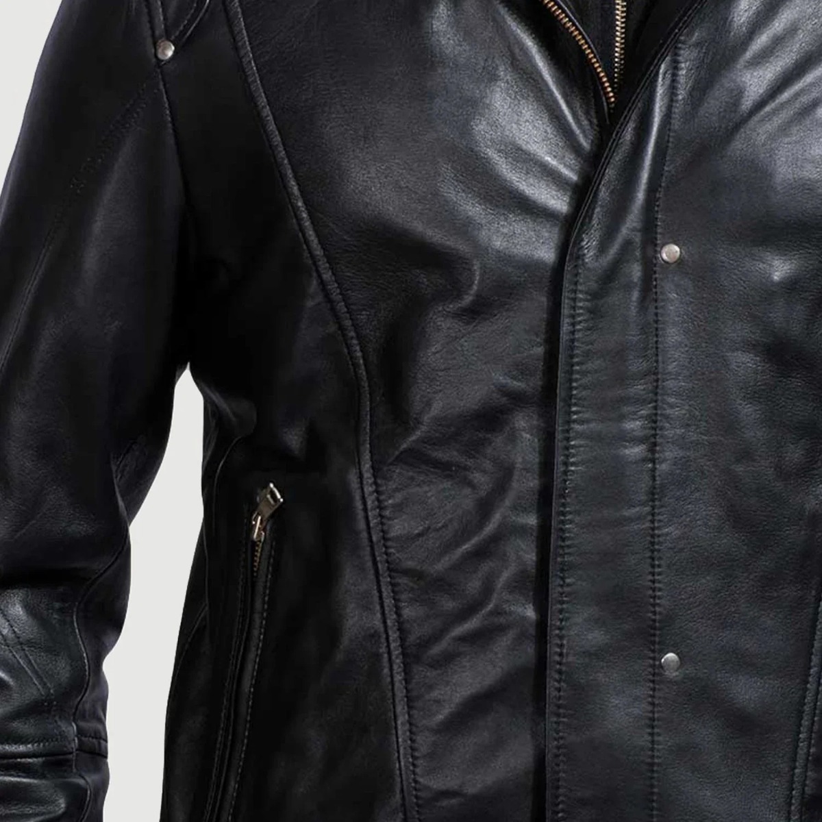 Highschool Black Hooded Leather Jackets - Image 5