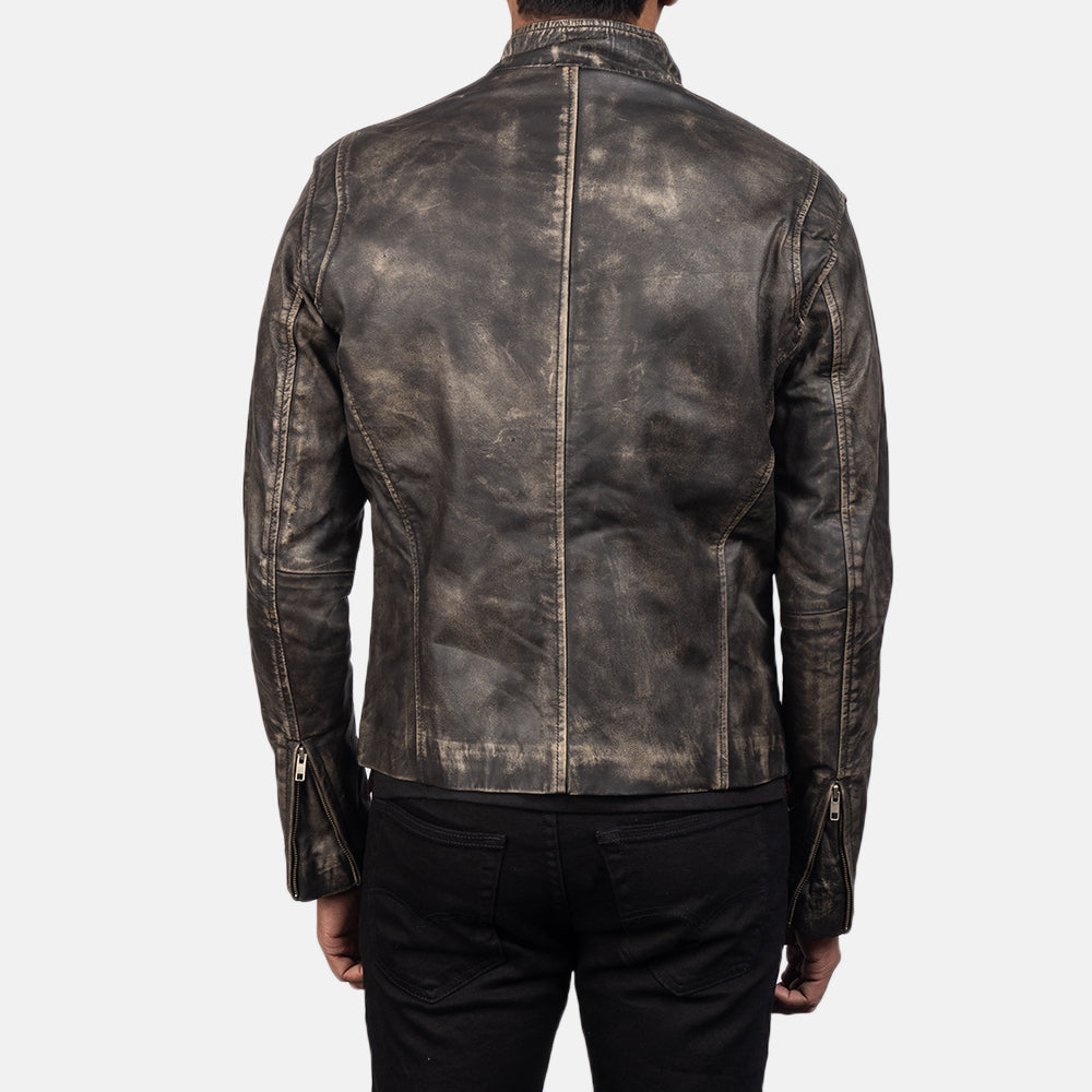 Ionic Distressed Brown Leather Jackets - Image 5