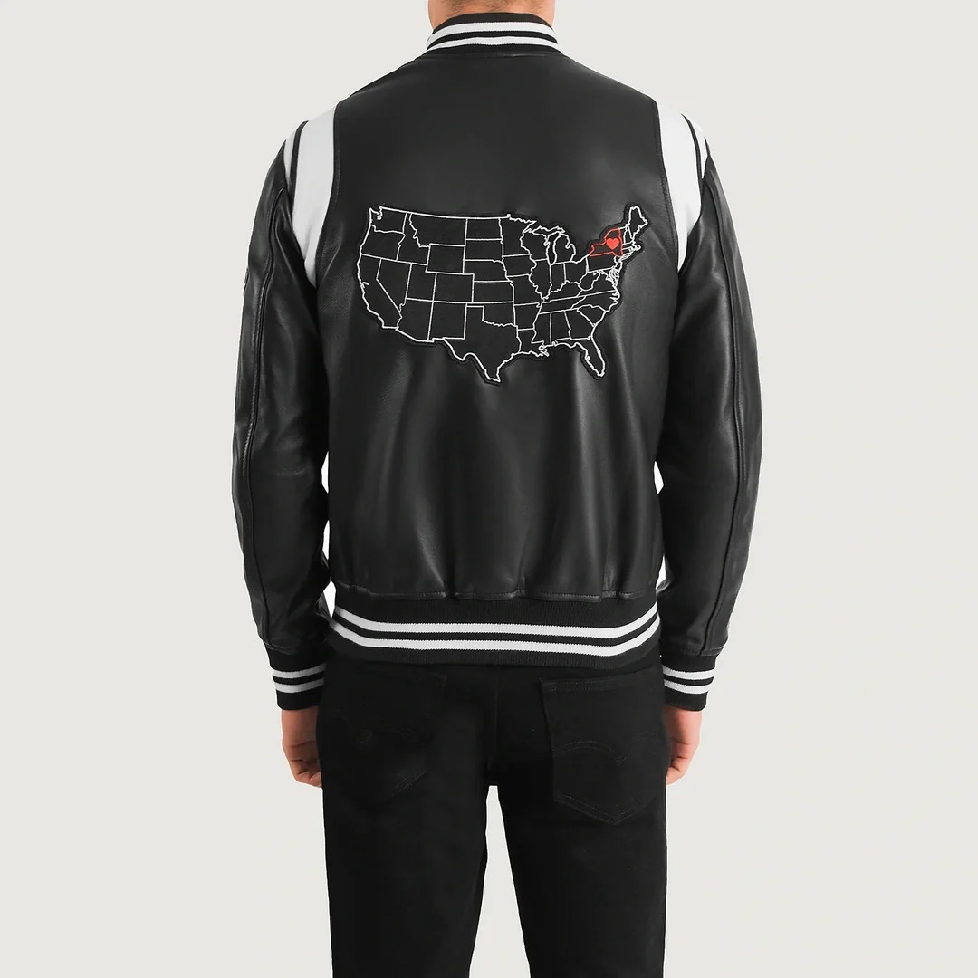 Liberte New York Black Leather Varsity Jackets - Image 5