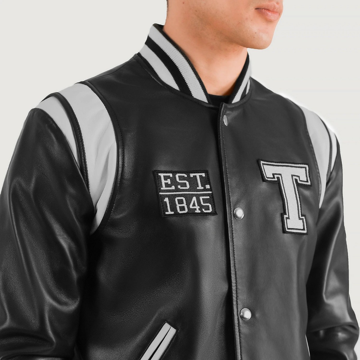 Liberte Texas Black Leather Varsity Jackets - Image 5