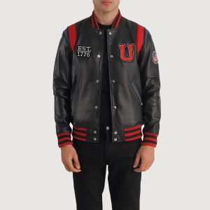 Liberte USA Black Leather Varsity Jackets