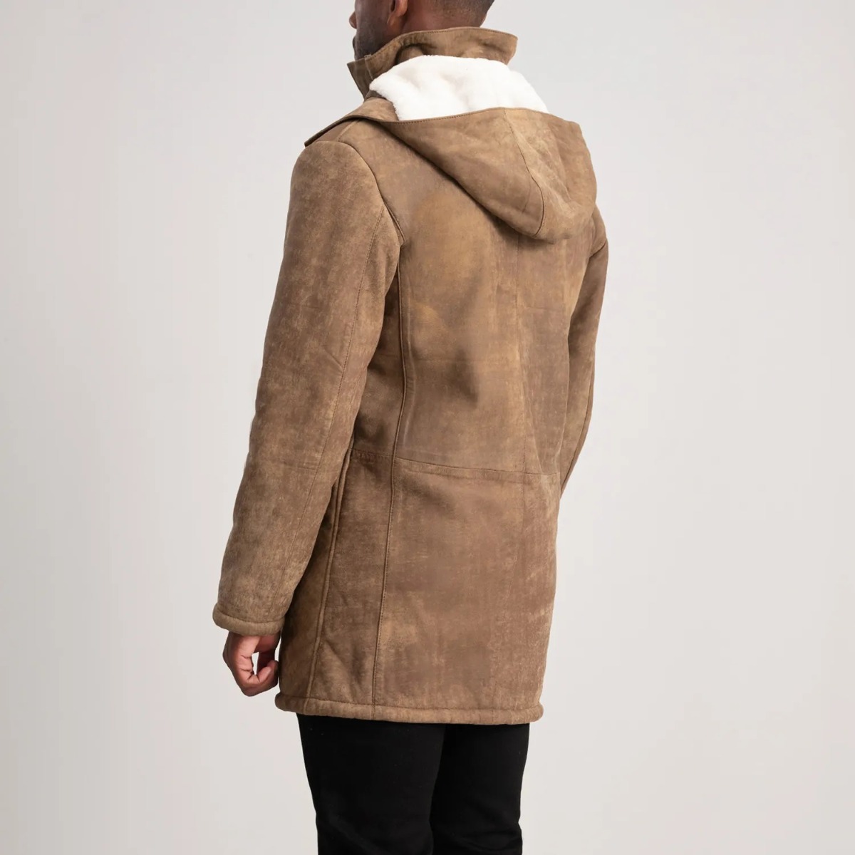 Nolan Distressed Brown Leather Duffle Coats - Image 5